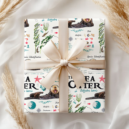 Monterey Bay Aquarium Otter Wrapping Paper Vintage Paper