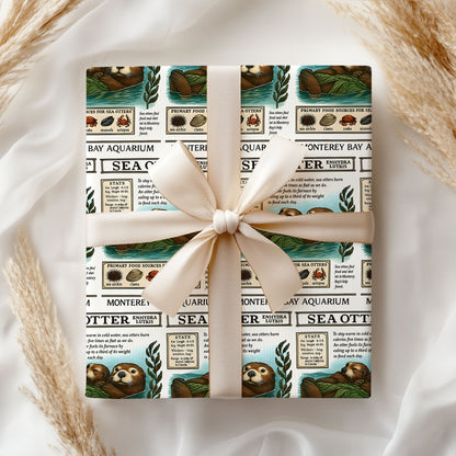 Sea Otter Wrapping Paper Cute Ocean Animal Gift Wrap