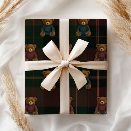 Teddy Xmas Wrapping Paper Roll