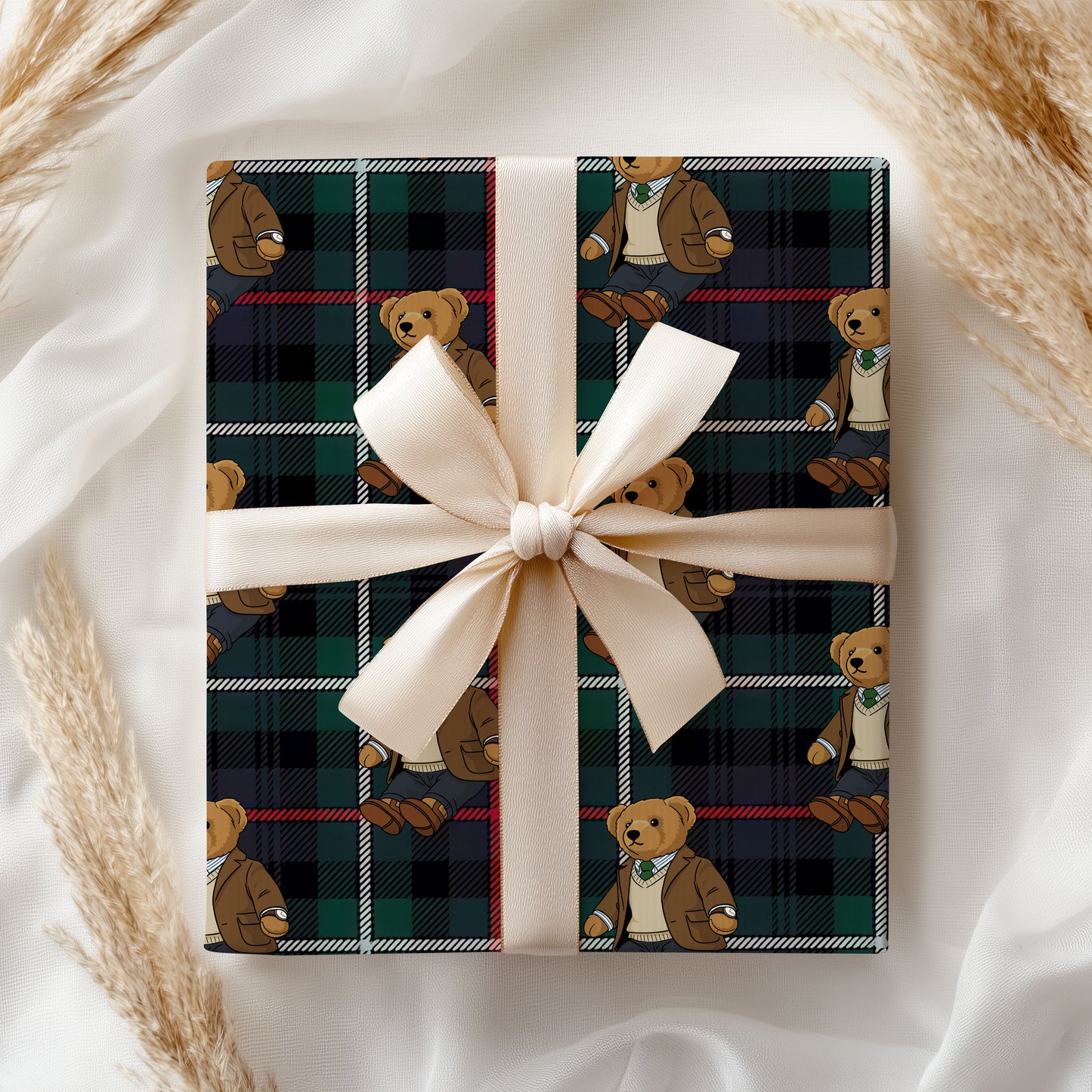 Teddy Xmas Wrapping Paper Sheet