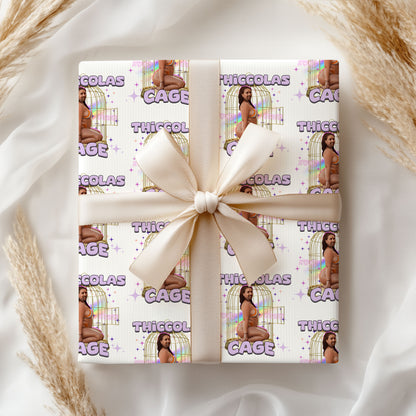 Thiccolas Cage Funny Christmas Gift Wrap