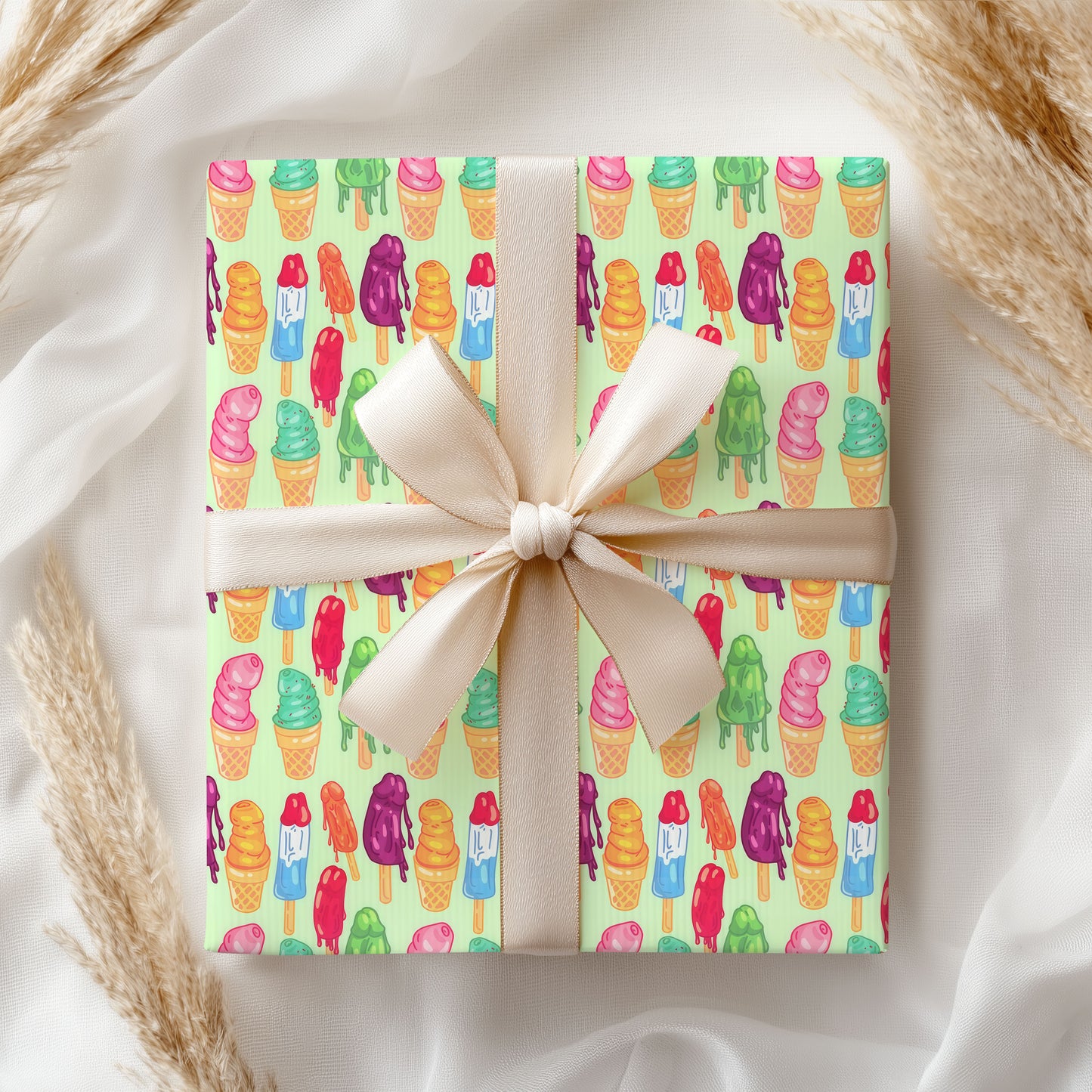 Funny Adult Ice Cream Christmas Wraping Paper Gift