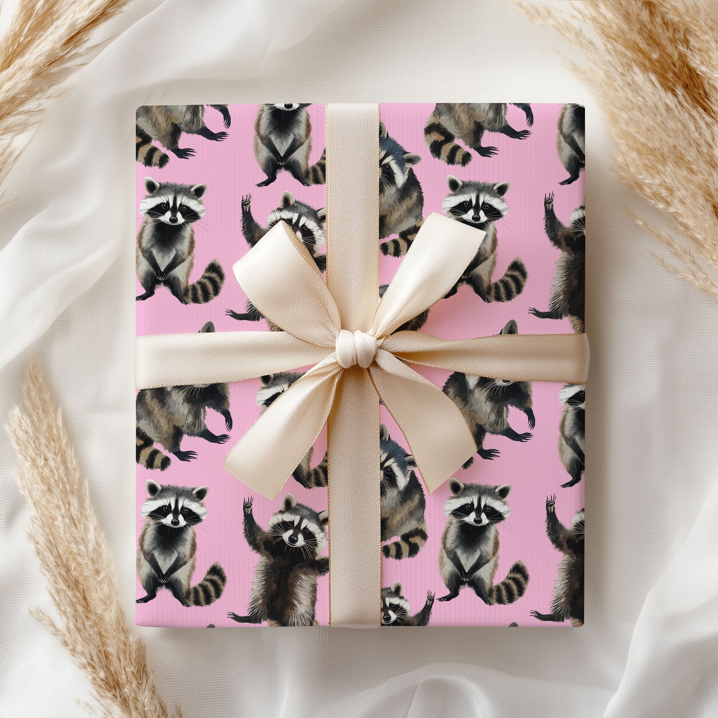 Raccoon Feral Christmas Wrapping Paper Roll