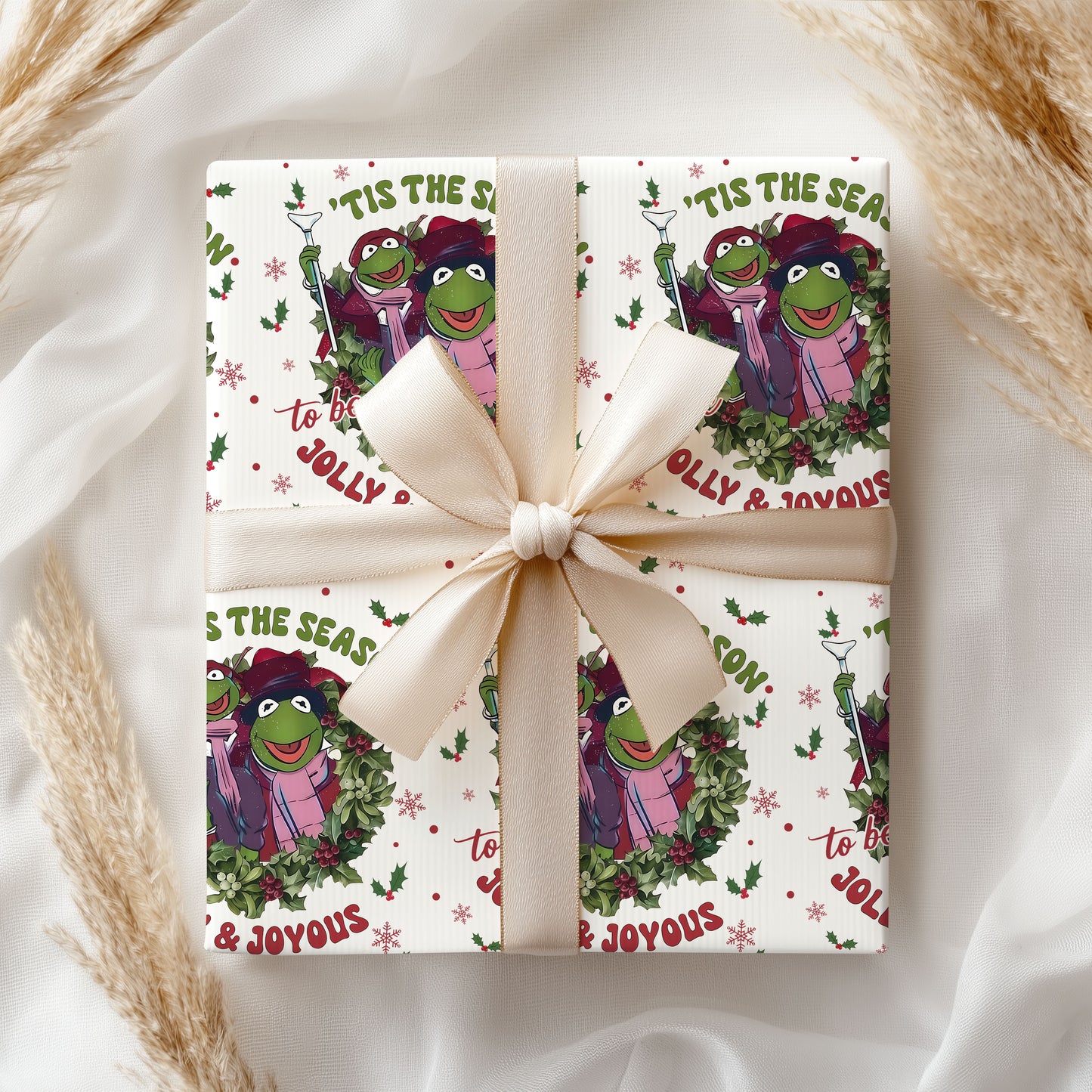The Muppets Winter Floral Christmas Wrapping Paper