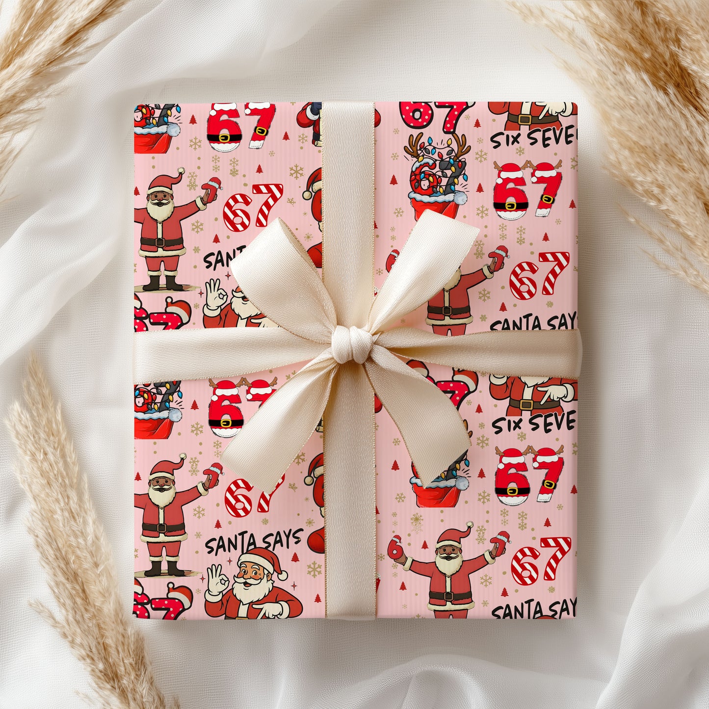Six Seven Santa Clause Wrapping Paper