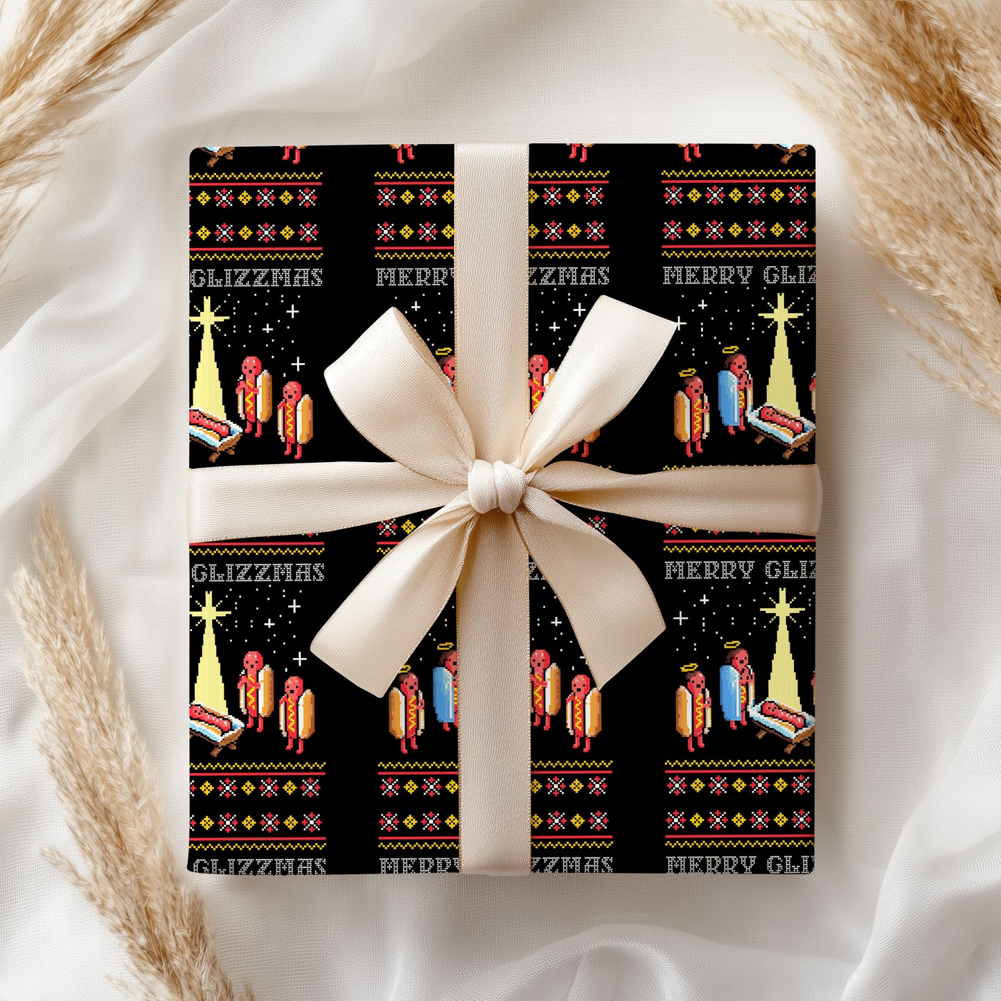 Merry Glizzmas Funny Hotdog Wrapping Paper
