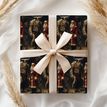 Gothic Krampus Santa Wrapping Paper