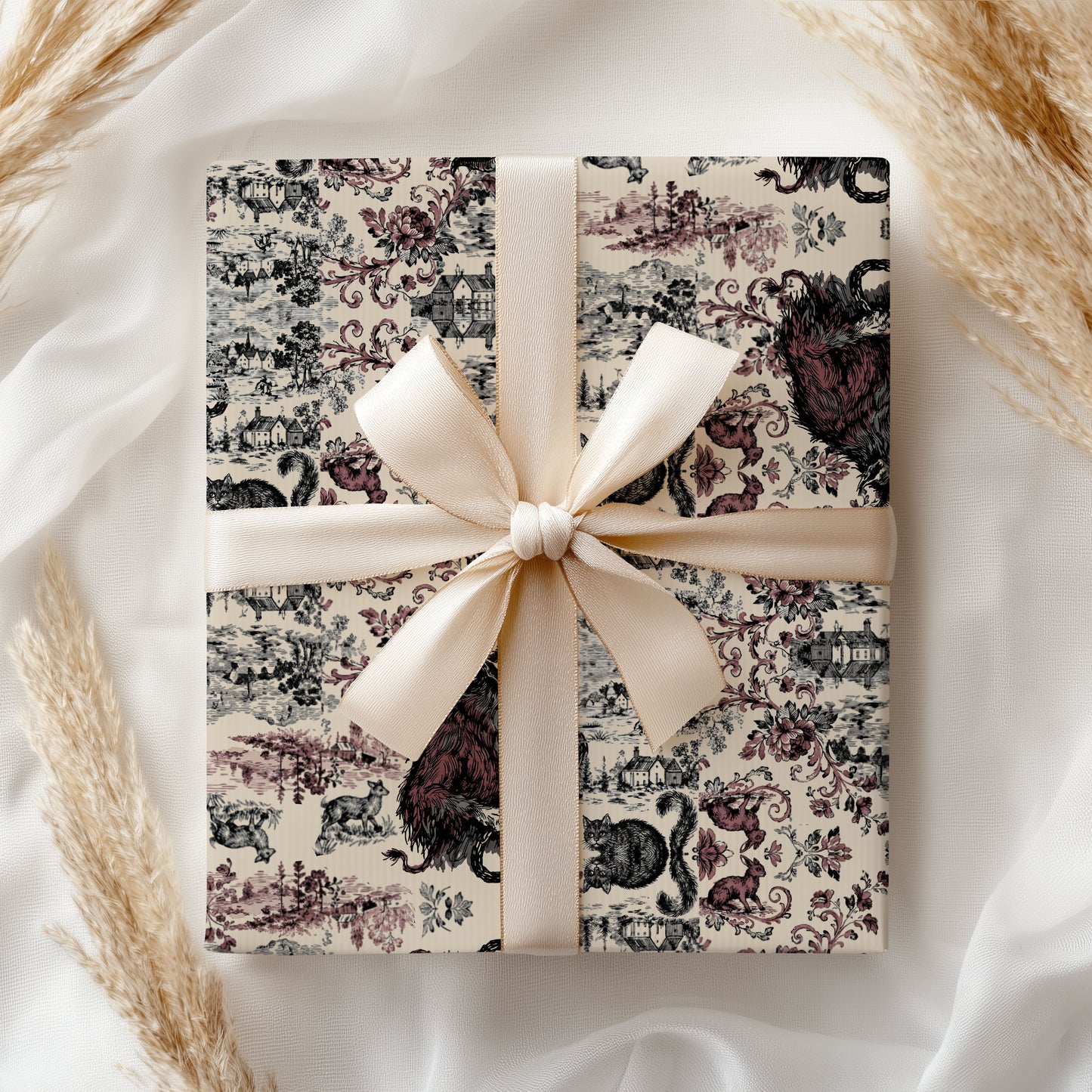 Gothic Cat Christmas Wrapping Paper