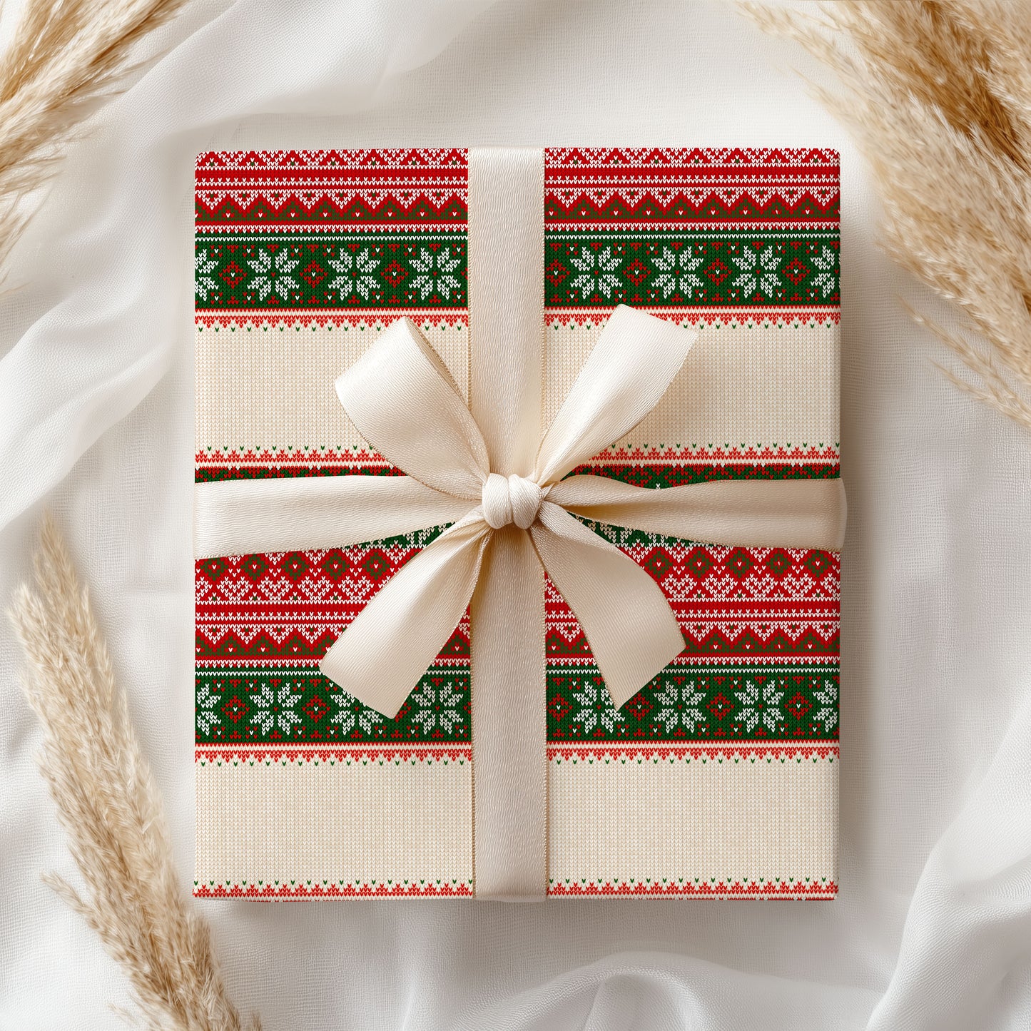 Christmas Knitted Pattern Wrapping Paper