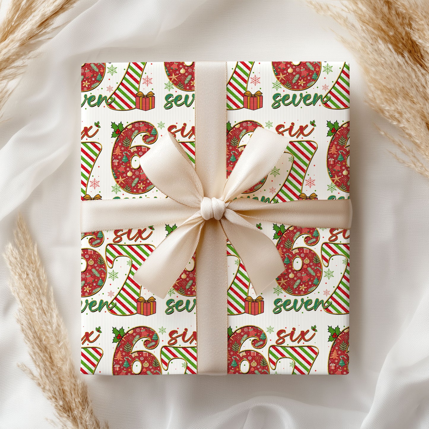 67 Six Seven Christmas Wrapping Paper