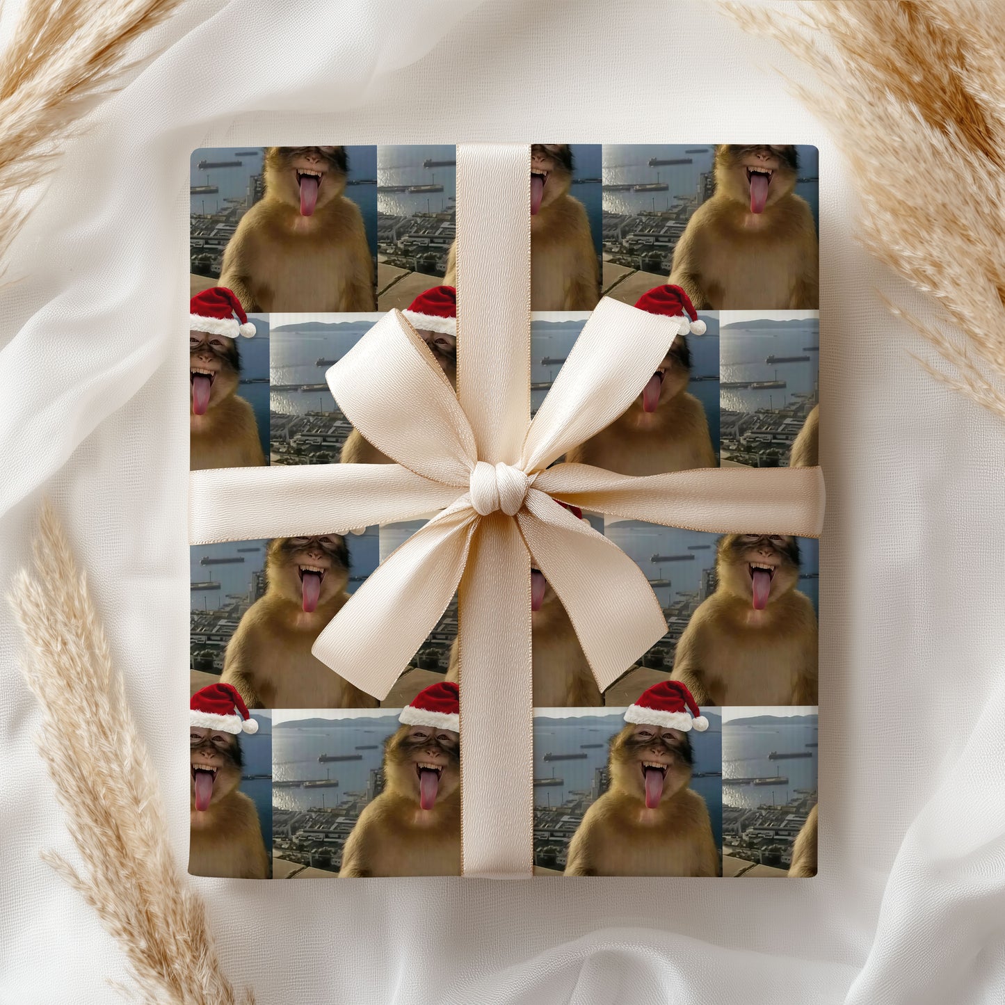 Monkey Santa Wrapping Paper