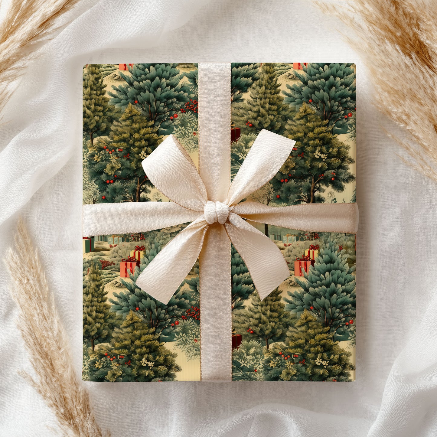 Vintage Christmas Tree Wrapping Paper