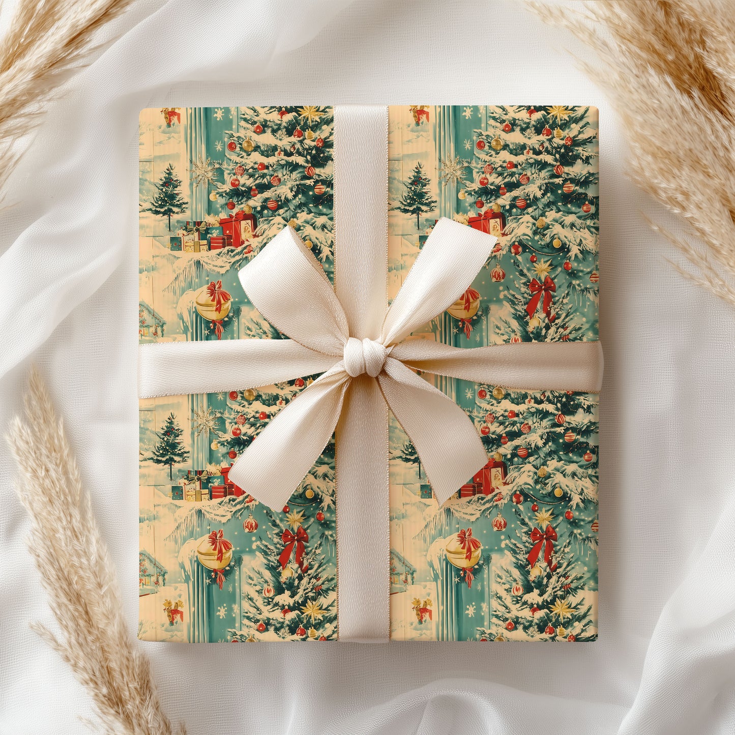 Vintage Santa Christmas Wrapping Paper