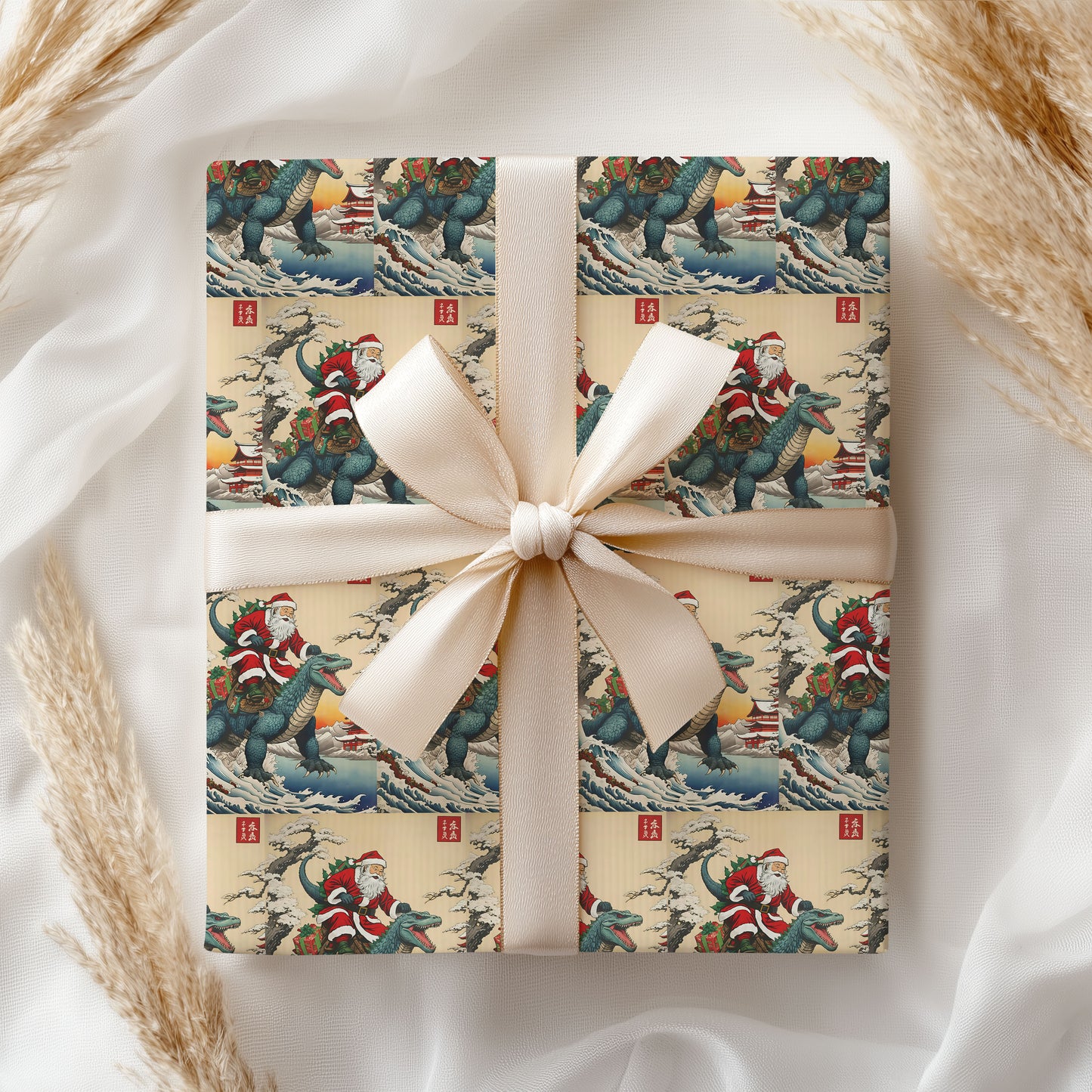 Godzilla Santa Wrapping Paper