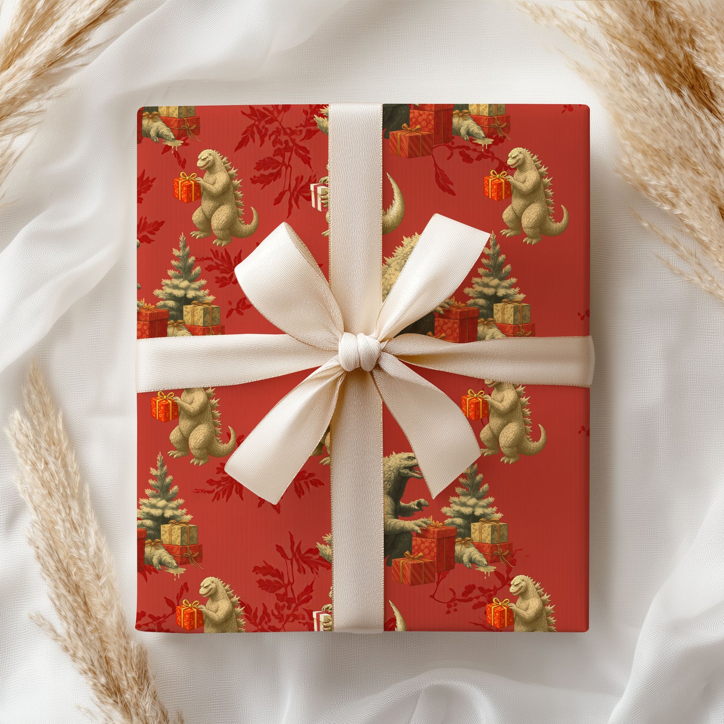 Godzilla Christmas Wrapping Paper