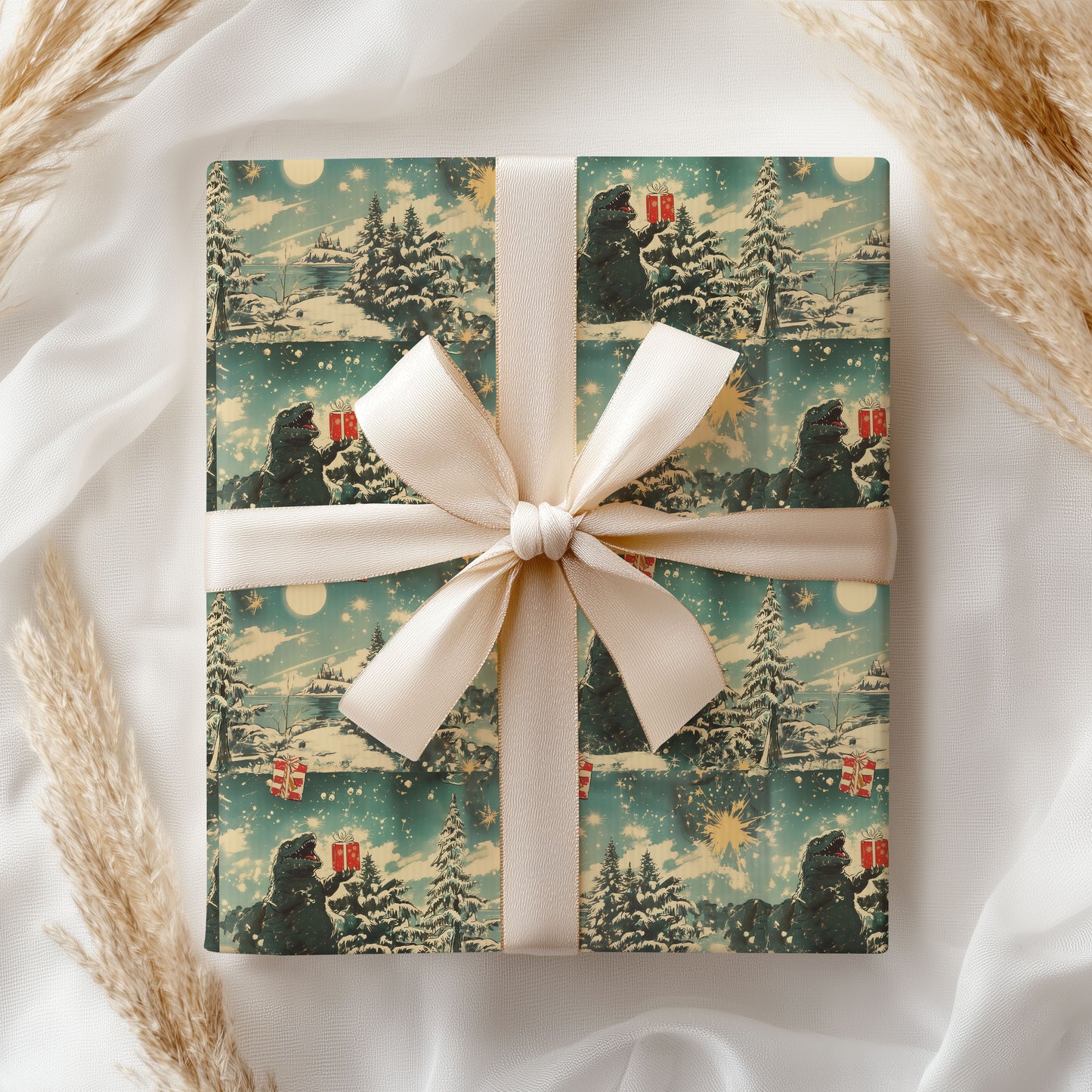 Godzilla Christmas Wrapping Paper Rolls