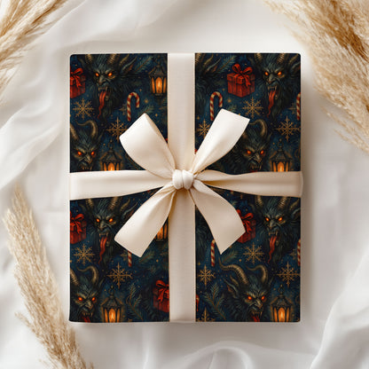 Gothic Krampus Christmas Wrapping Paper