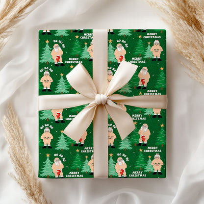 Funny Santa Adult Christmas Wrapping Paper
