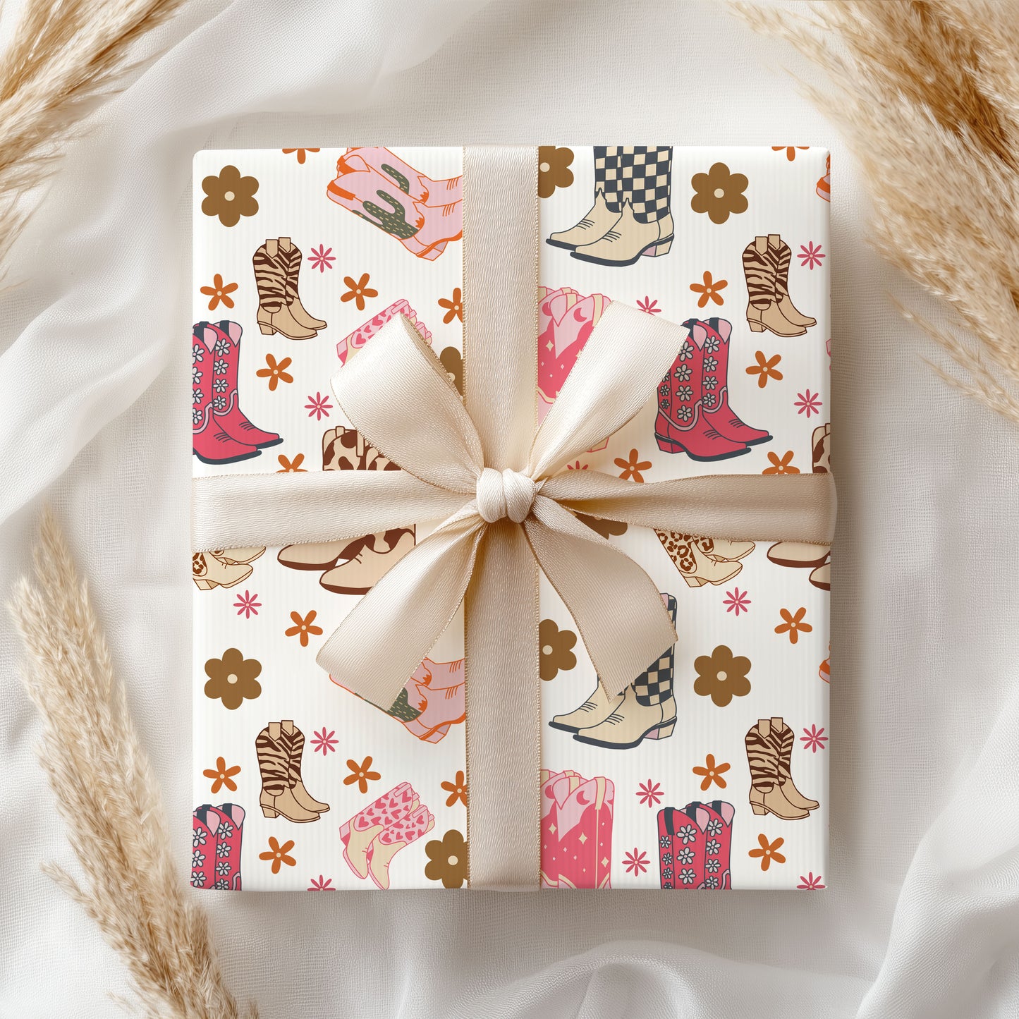 Wild West Christmas Cowgirl Wrapping Paper