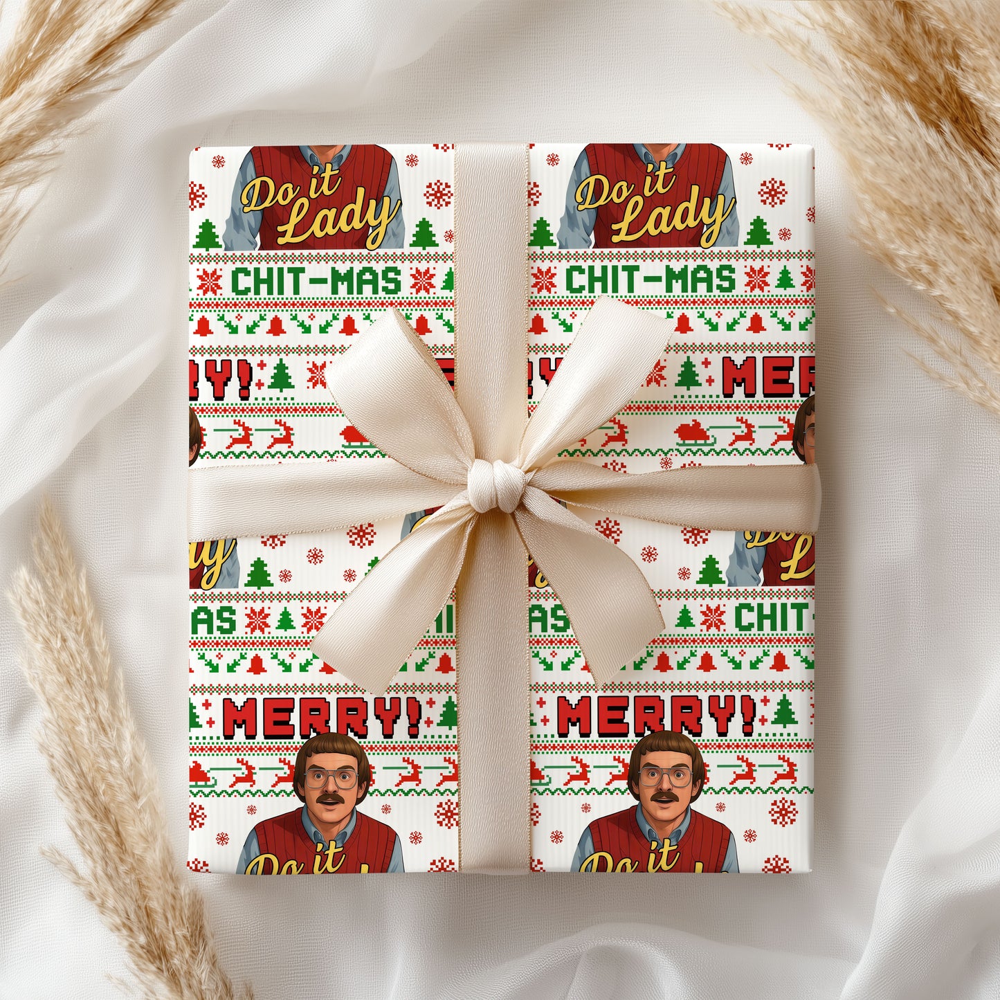 Do It Lady Chit Mas Wrapping Paper