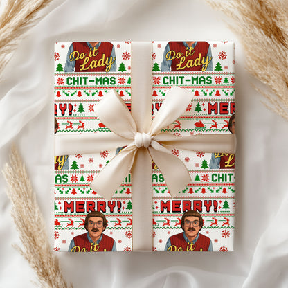 Do It Lady Chit Mas Wrapping Paper