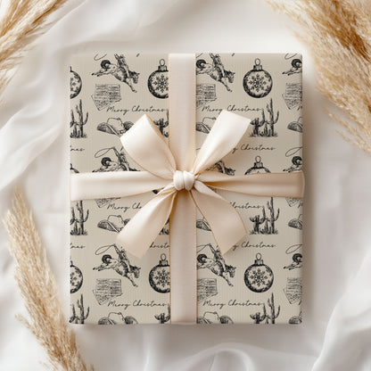 Cowboy Wild West Christmas Wrapping Paper