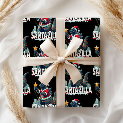 Godzilla Christmas Wrapping Paper Christmas Gift