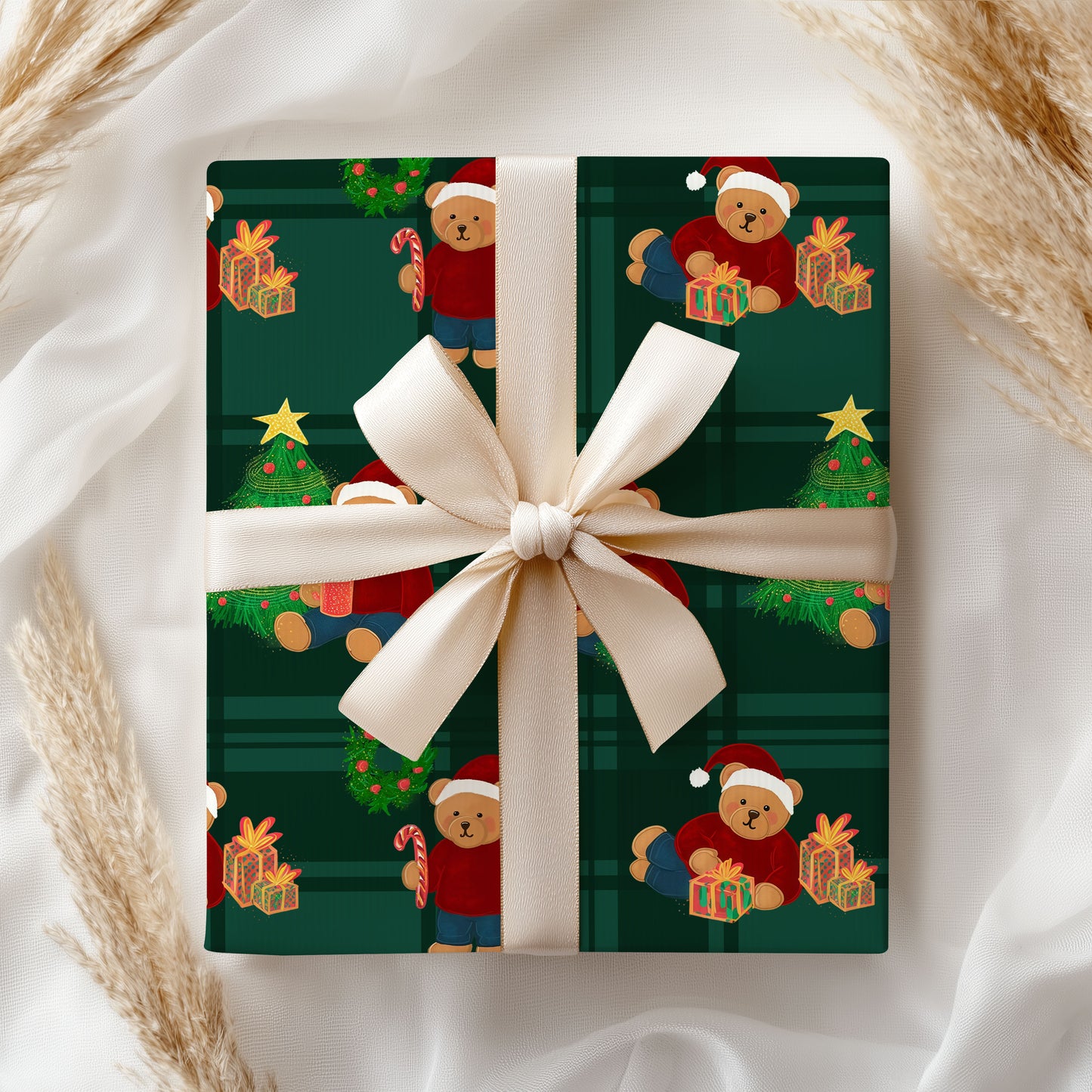 Teddy Christmas Tree Wrapping Paper