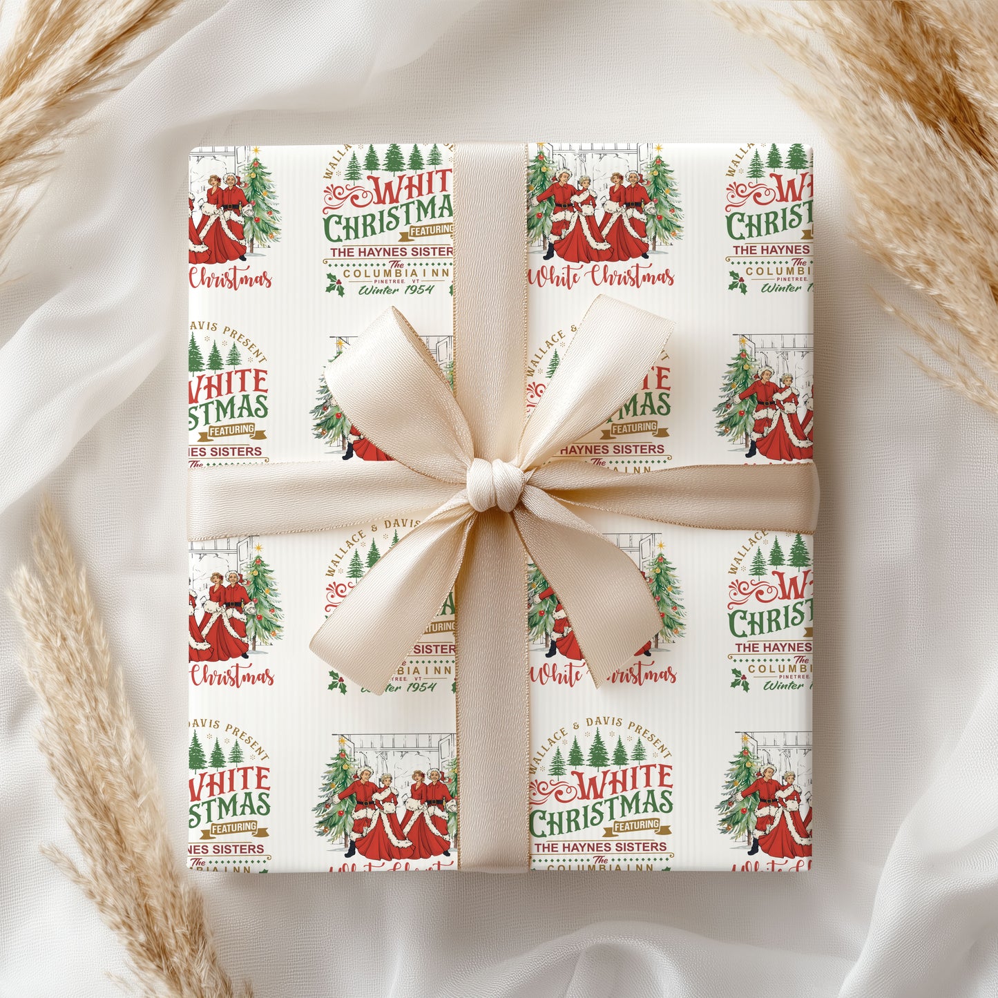 Vintage White Christmas Gift Wrap