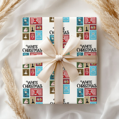 Retro White Christmas Wrapping Paper