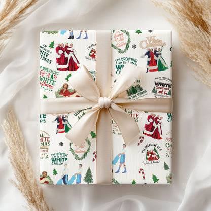 White Christmas Wrapping Paper Roll