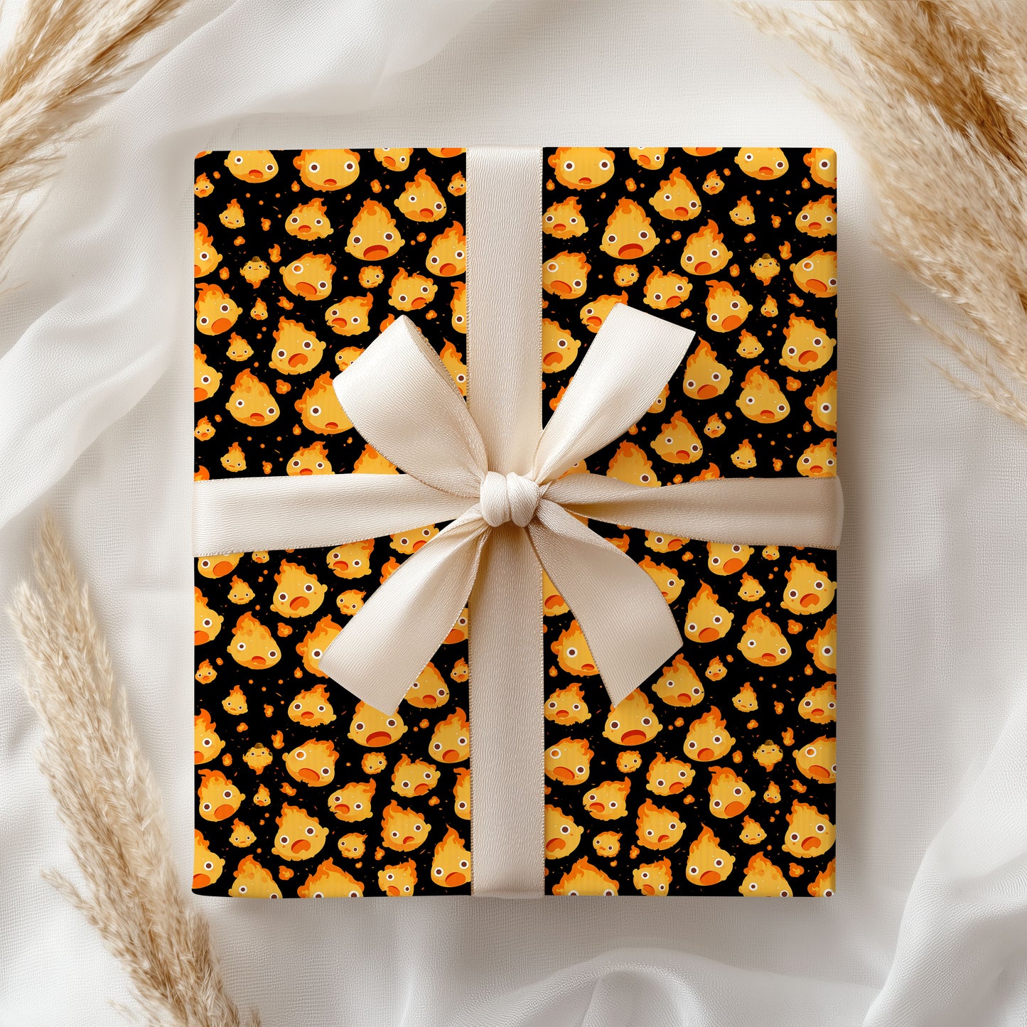 Cute Calcifer Studio Ghibli Wrapping Paper