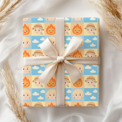 Howl's Moving Castle Calcifer Wrapping Paper
