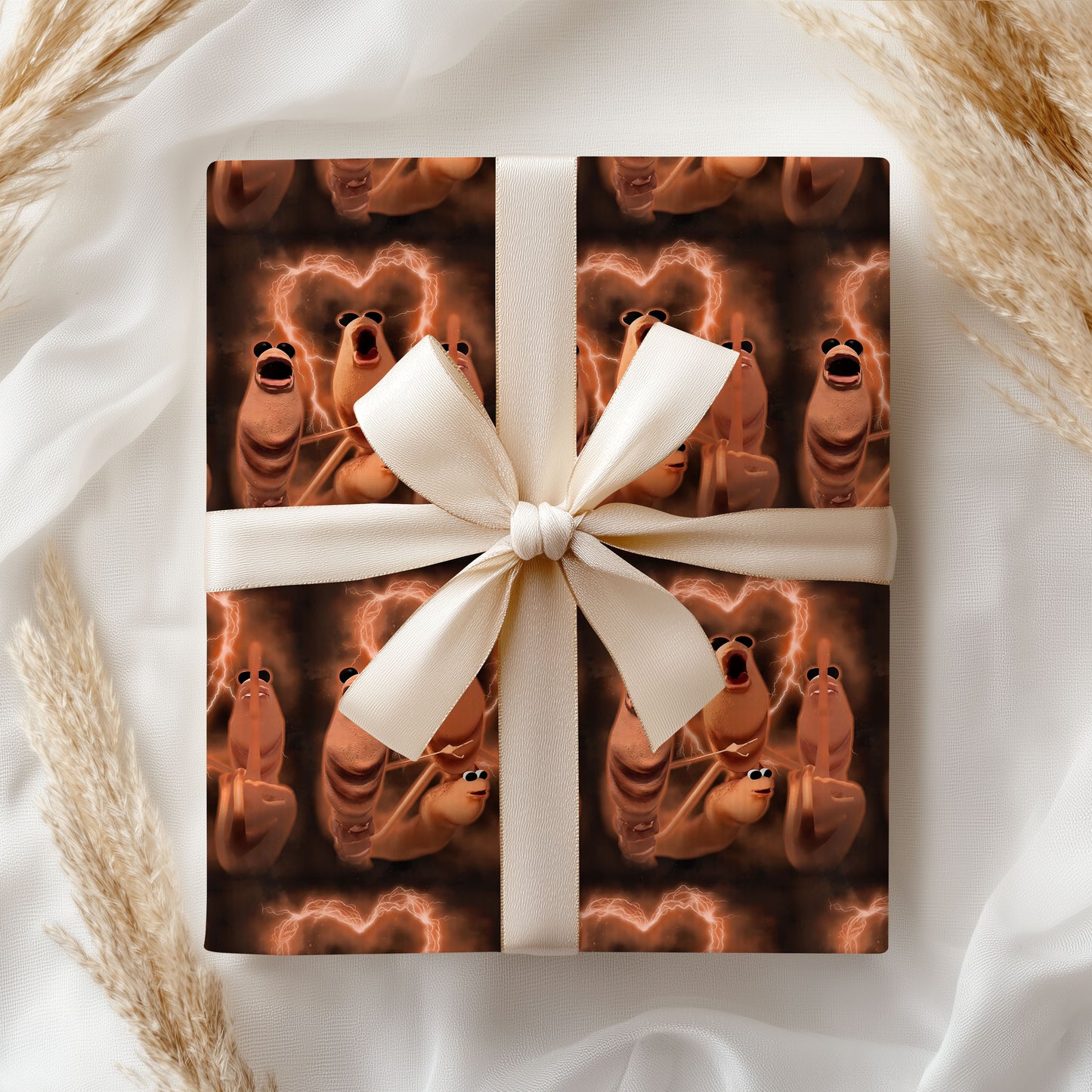 Marcus the Worm Christmas Meme Wrap Gift