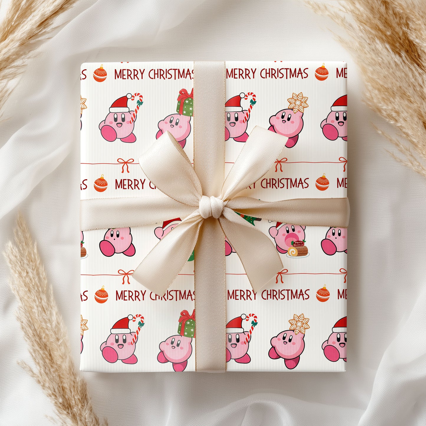 Pastel Kirby Gift Wrap, Nintendo Wrapping Paper for Kids