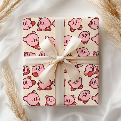 Nintendo Kirby Gift Wrap, Funny Wrapping Paper for Gamers