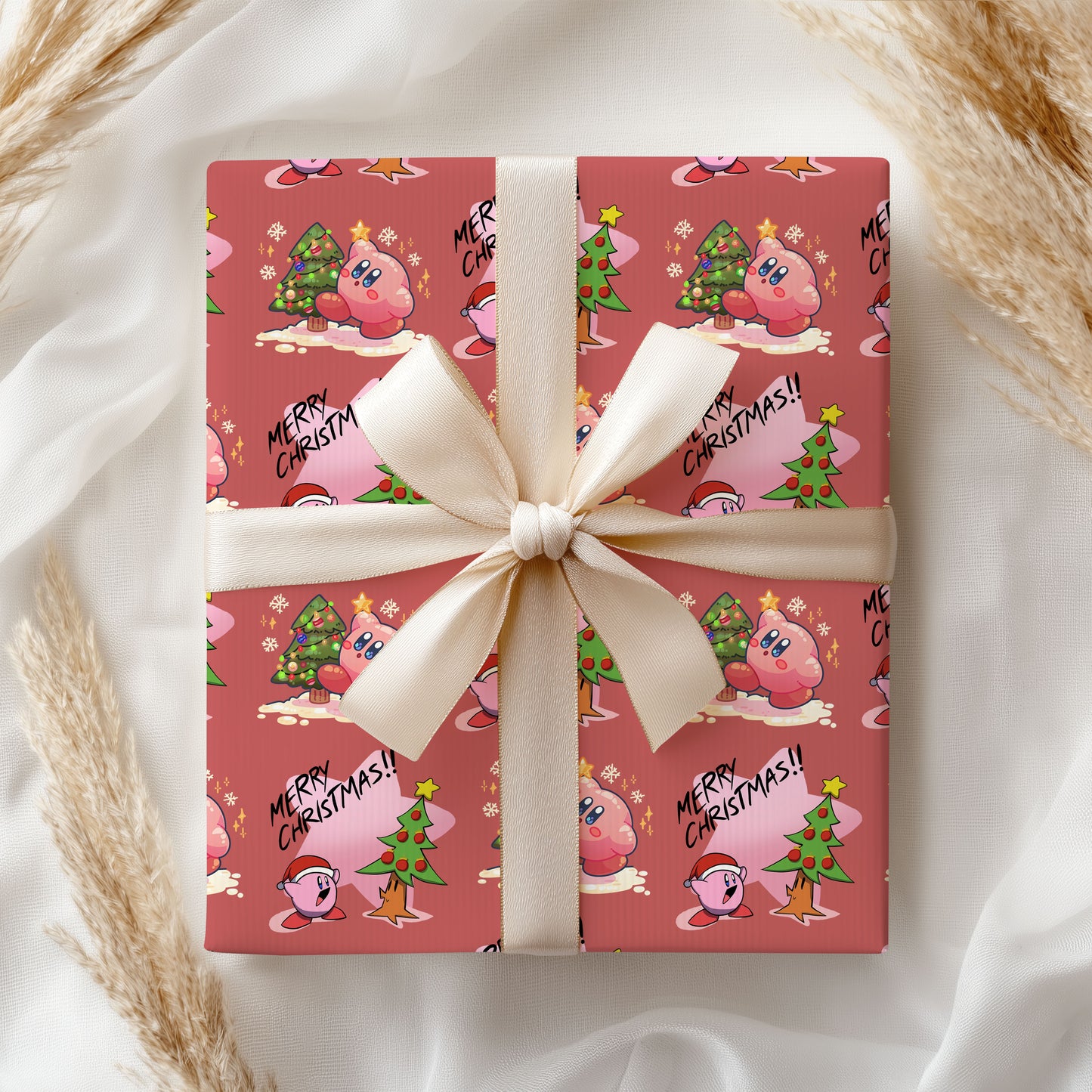 Retro Kirby Gift Wrap, Nintendo Wrapping Paper for Fans