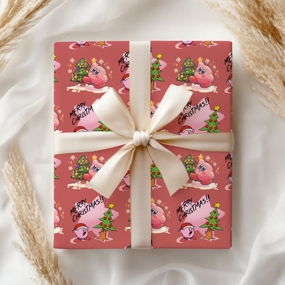 Retro Kirby Gift Wrap, Nintendo Wrapping Paper for Fans