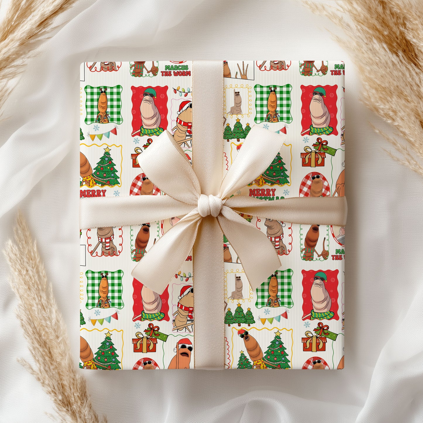 Marcus The Worm Christmas Wrapping Paper
