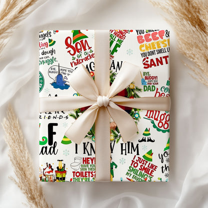 ELF Wrapping Paper, ELF christmas movie Wrap Gift, christmas Paper
