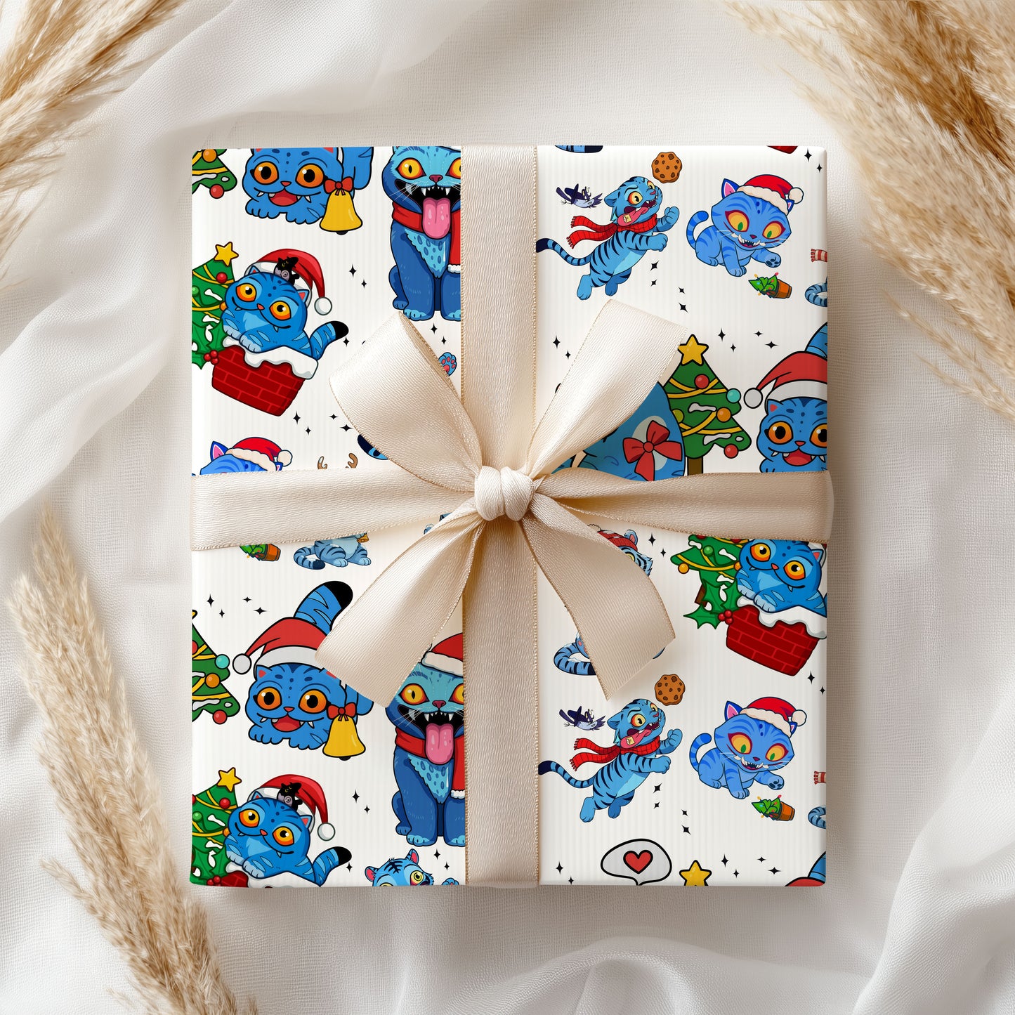 Demon Hunters Derpy Christmas Cat Wrapping Paper