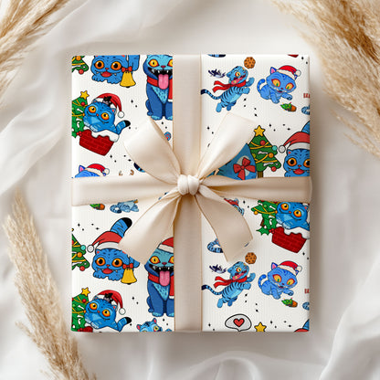 Demon Hunters Derpy Christmas Cat Wrapping Paper
