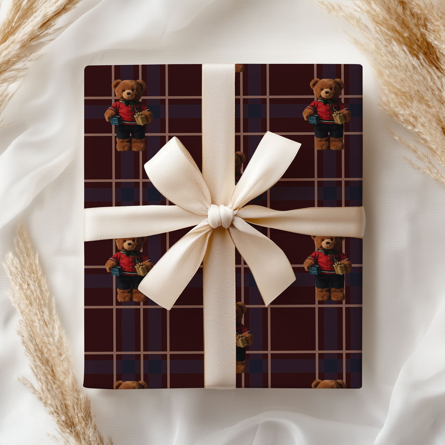 Teddy Christmas Wrapping Paper Birthday Gift