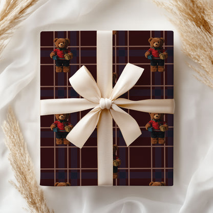 Teddy Christmas Wrapping Paper Birthday Gift