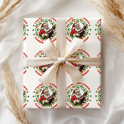 Funny Santa Adult Christmas Wrapping Paper Roll