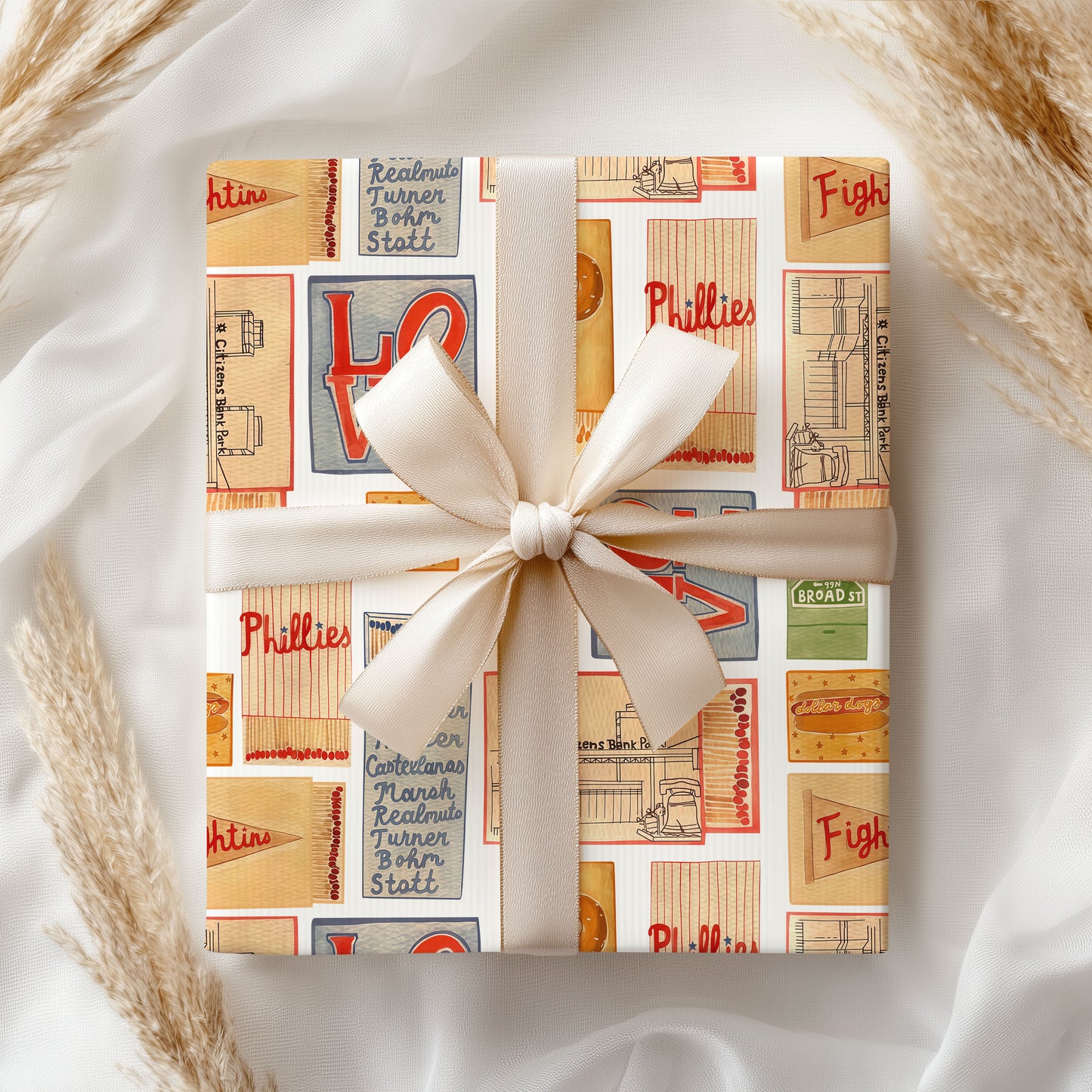 Phillies Christmas Wrapping Paper