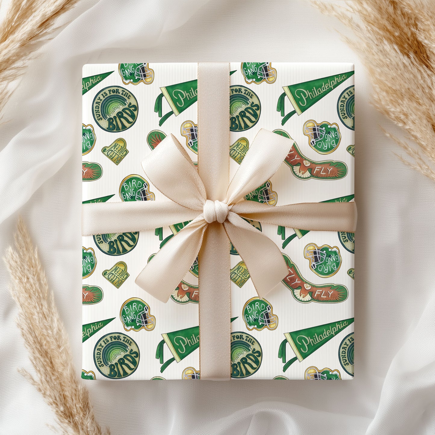 Game Day Football Xmas Holiday Gift Wrap