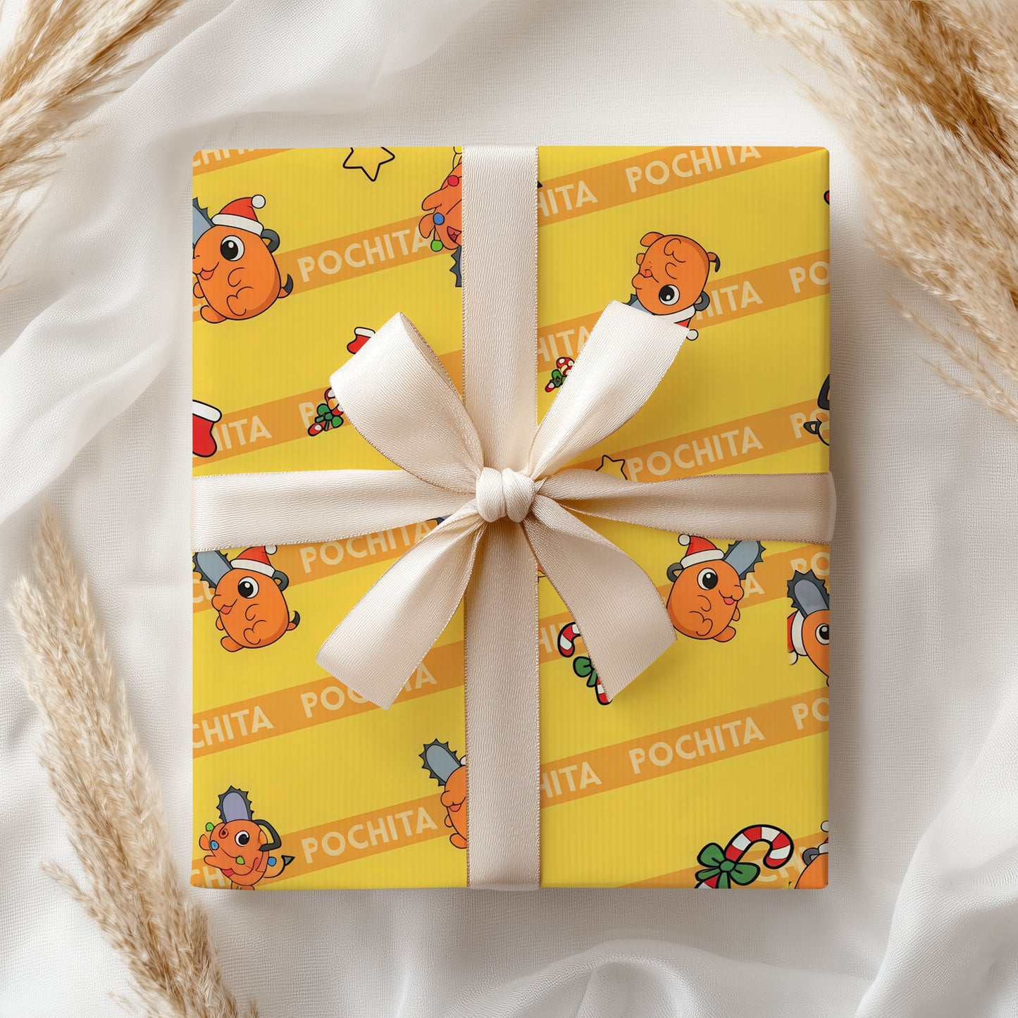 Pochita Christmas Wrapping Paper