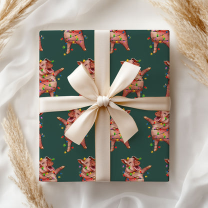 Pig Christmas Wrapping Paper Roll