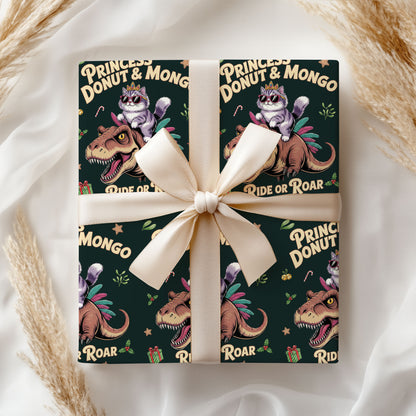 Godzilla Cat Christmas Wrapping Paper